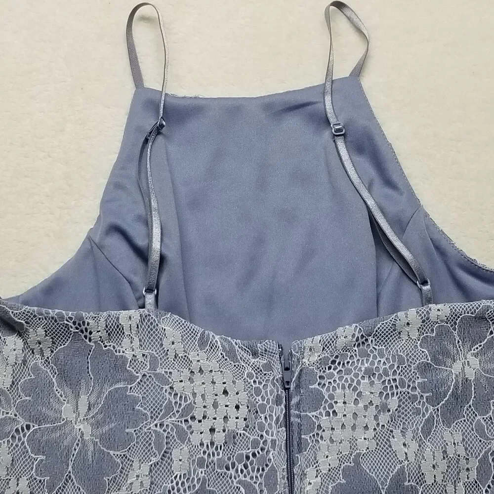 City Triangles Juniors 11 Dress Periwinkle Blue Lace Mini Fairy Feminine HOCO